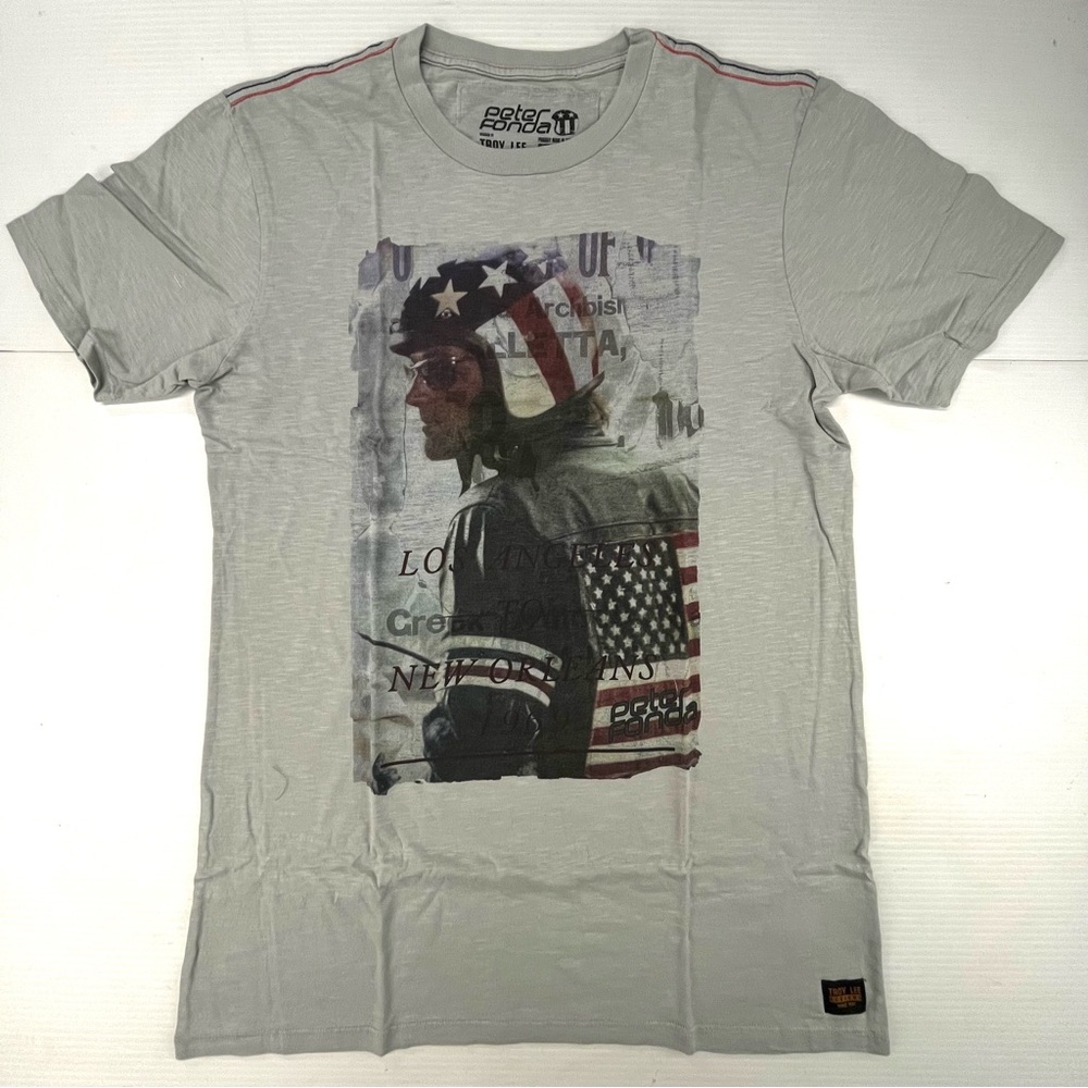 Peter Fonda Gray Graphic T-Shirt Troy Lee Designs Medium New